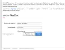 Tablet Screenshot of oficinavirtual.issste.gob.mx
